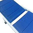 HAPPY GARDEN - Bain de soleil BARBADOS en textilène bleu - aluminium blanc - vignette
