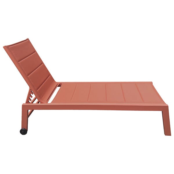 HAPPY GARDEN - Bain de soleil BARBADOS en textilène terracotta - aluminium terracotta - large