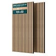 VOUNOT - Lot de 2 panneaux acoustiques muraux Tasseaux en bois MDF avec feutre noir 120x60x2.1cm chêne clair - vignette