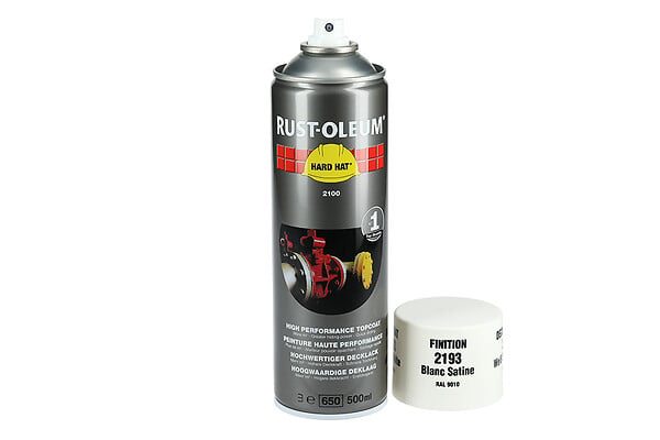 RUST-OLEUM - Couche de finition Hard Hat Ral-couleurs blanc pur satin RAL 9010 500ml - RUST-OLEUM - 2193 - large