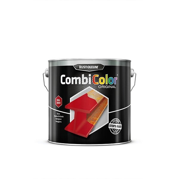 RUST-OLEUM - Primaire de protection antirouille et finition CombiColor Original rouge feu RAL 3000 seau 2,5l - RUST-OLEUM - 7365.2.5 - large