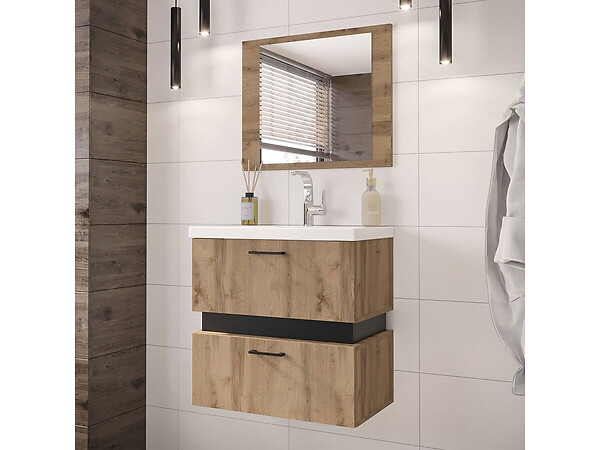 HABITAT ET JARDIN - Meuble de salle de bain "Paros" - 3 pièces - Marron/Noir - large
