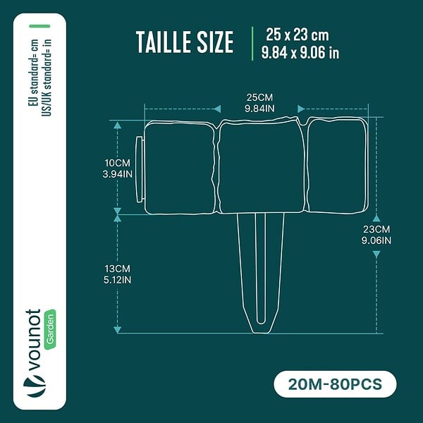 VOUNOT - Bordure de jardin plastique PP imitation pierre 20m gris clair - large