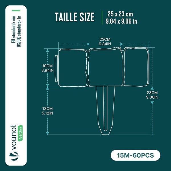 VOUNOT - Bordure de jardin plastique PP imitation pierre 15m gris clair - large