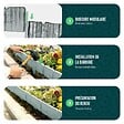 VOUNOT - Bordure de jardin plastique PP imitation pierre 15m gris clair - vignette