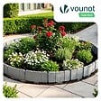 VOUNOT - Bordure de jardin plastique PP imitation pierre 10m gris clair - vignette