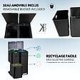 KITCHEN MOVE - Poubelle pédale tri sélectif HAJA noir 60L - vignette