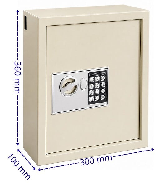 TRESORSAFE - Coffre À Clés Tresorsafe E48K Avec Fente De Dépôt Serrure électronique avec clés de secours - large