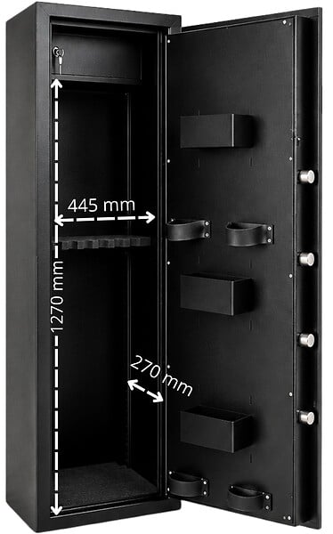 TRESORSAFE - Armoire à fusils Tresorsafe - 10 armes - Serrure électronique avec clés de secours - large