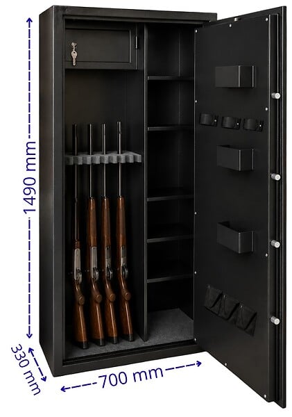 TRESORSAFE - Armoire À Fusils Tresorsafe 15 Armes Serrure À Clés - large