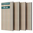 VOUNOT - Lot de 4 panneaux acoustiques muraux Tasseaux en bois MDF avec feutre noir 120x60x2.1cm chêne blanc - vignette