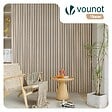 VOUNOT - Lot de 4 panneaux acoustiques muraux Tasseaux en bois MDF avec feutre noir 120x60x2.1cm chêne blanc - vignette