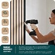 VOUNOT - Lot de 4 panneaux acoustiques muraux Tasseaux en bois MDF avec feutre noir 120x60x2.1cm chêne blanc - vignette