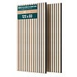VOUNOT - Lot de 2 panneaux acoustiques muraux Tasseaux en bois MDF avec feutre noir 120x60x2.1cm chêne blanc - vignette