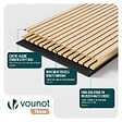 VOUNOT - Lot de 2 panneaux acoustiques muraux Tasseaux en bois MDF avec feutre noir 120x60x2.1cm chêne blanc - vignette