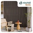 VOUNOT - Lot de 6 panneaux acoustiques muraux Tasseaux en bois MDF avec feutre noir 120x60x2.1cm chêne foncé - vignette