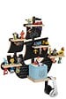 TECTAKE - Étagère murale décorative pirate en bois, pour 40 figurines, magnétique, support inclus, noir, 66,5 x 16,5 x 57 cm - vignette