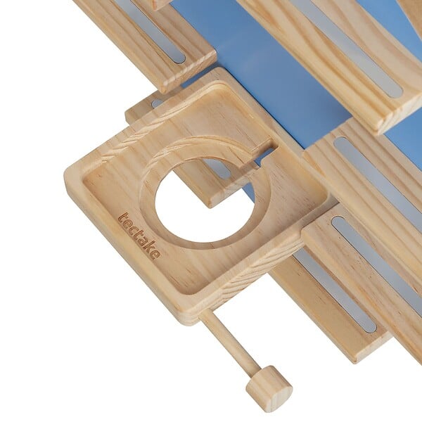 TECTAKE - Étagère murale pour 28 figurines, magnétique, adaptée aux toniebox 1 et 2, avec support écouteurs, suspension invisible, bleu, 44,5 x 16,5 cm - large