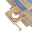 TECTAKE - Étagère murale pour 28 figurines, magnétique, adaptée aux toniebox 1 et 2, avec support écouteurs, suspension invisible, bleu, 44,5 x 16,5 cm - vignette