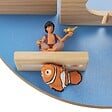 TECTAKE - Étagère murale pour 28 figurines, magnétique, adaptée aux toniebox 1 et 2, avec support écouteurs, suspension invisible, bleu, 44,5 x 16,5 cm - vignette