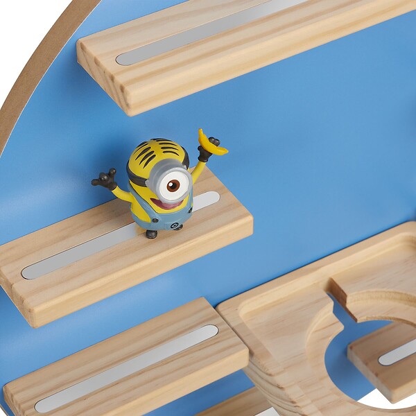 TECTAKE - Étagère murale pour 28 figurines, magnétique, adaptée aux toniebox 1 et 2, avec support écouteurs, suspension invisible, bleu, 44,5 x 16,5 cm - large