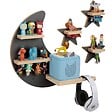 TECTAKE - Étagère murale pour 25 figurines magnétique avec bandes métalliques double face gris anthracite adaptée toniebox 1 et 2 support pour écouteurs inclus - vignette