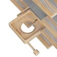 TECTAKE - Étagère murale décorative gris, motif lune, pour 28 figurines, magnétique, support écouteurs, suspension invisible, 44,5 x 16,5 cm - vignette