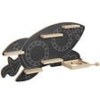 TECTAKE - Étagère murale magnétique, pour 40 figurines, bandes métalliques double face, gris anthracite, support écouteurs inclus - vignette