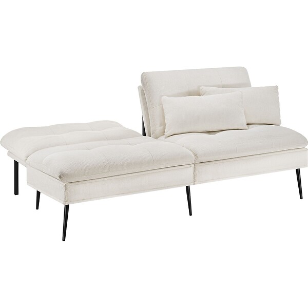 TECTAKE - Canapé lit 3 en 1 dossier réglable en 6 positions capacité de charge 300 kg crème blanc 175 cm - large
