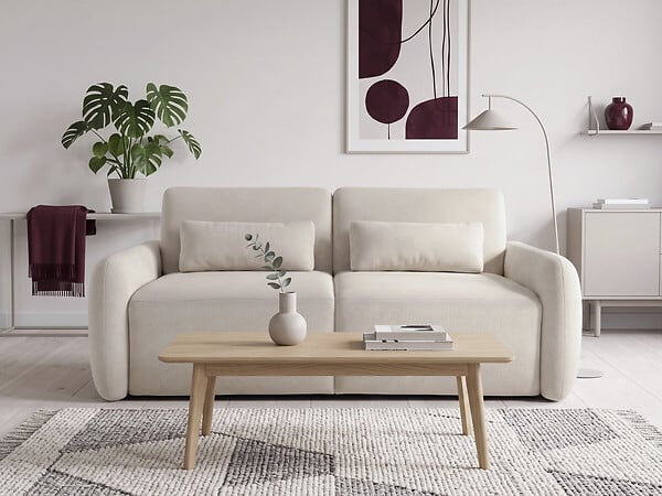 HABITAT ET JARDIN - Canapé lit convertible express "Aurelie" - Matelas 18 cm - Couchage 140 cm - 3 places - Beige - large