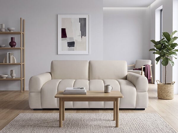 HABITAT ET JARDIN - Canapé lit convertible express "Zoé" - Matelas 18 cm - Couchage 140 cm - 3 places - Beige - large