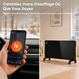 CIARRA - Convecteur Radiateur Electrique Connecté 2000W Mural ou Mobile IP24 Programmable CIARRA CBHX20-B - vignette