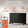 CIARRA - Convecteur Radiateur Electrique Connecté 2000W Mural ou Mobile IP24 Programmable CIARRA CBHX20-B - vignette