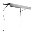 HAPPY GARDEN - Store banne pour balcon CHENE 2 × 1,2m - Toile grise et structure grise - vignette