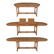 HAPPY GARDEN - Salon de jardin en teck massif LOMBOK - table ovale extensible - 10 places - vignette