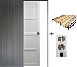 GD MENUISERIES - Porte Coulissante Tamera blanc H204 x L73 cm, Galandage, kit finition (coquille et tire doigt) - vignette