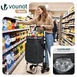 VOUNOT - Chariot de course pliable monte escalier aluminium avec crochets noir - vignette