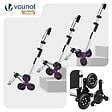 VOUNOT - Chariot de course pliable monte escalier aluminium avec crochets noir - vignette