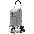 VOUNOT - Chariot de courses pliable monte escalier aluminium gris - vignette