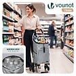 VOUNOT - Chariot de course pliable monte escalier aluminium avec crochets gris - vignette