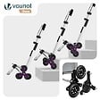VOUNOT - Chariot de course pliable monte escalier aluminium avec crochets gris - vignette