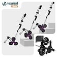 VOUNOT - Chariot de course pliable monte escalier aluminium avec crochets noir - vignette