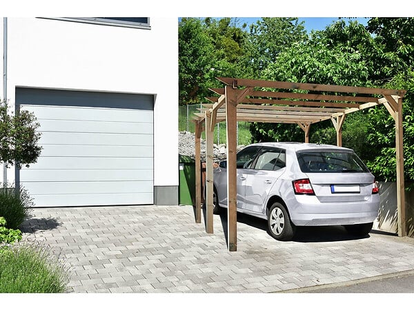 HABITAT ET JARDIN - Carport voiture en bois "Sunny" 3 x 5 m - large