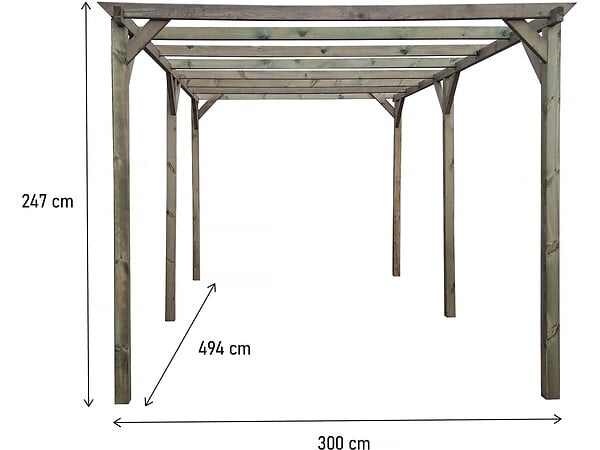 HABITAT ET JARDIN - Carport voiture en bois "Sunny" 3 x 5 m - large