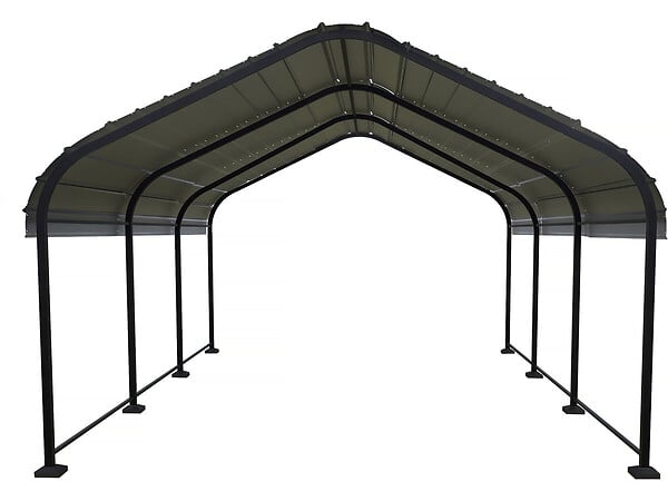 HABITAT ET JARDIN - Carport abri de voiture en métal "Phoenix" - 13,5 m² - Gris - large