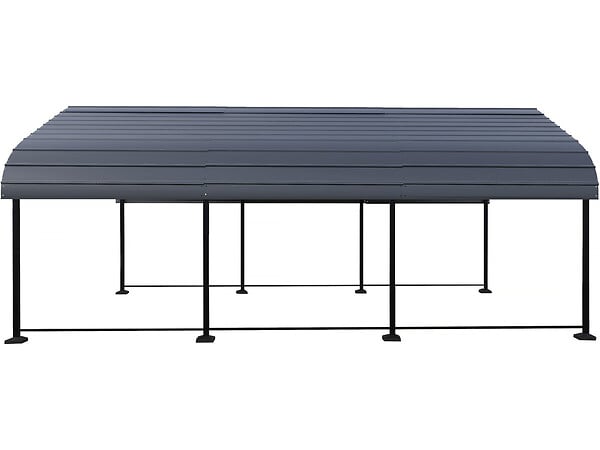 HABITAT ET JARDIN - Carport abri de voiture en métal "Phoenix" - 13,5 m² - Gris - large