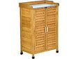 HABITAT ET JARDIN - Armoire de jardin en bois avec roulettes "Alexia" - 66 x 41 x 101 cm - Marron - vignette