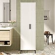 HABITAT ET JARDIN - Armoire multifonctionnelle en bois "Jienna" - 50 x 36 x 165 cm - Blanc - vignette
