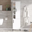 HABITAT ET JARDIN - Armoire multifonctionnelle en bois "Vile" - 45 x 35 x 174 cm - Blanc - vignette