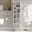 HABITAT ET JARDIN - Armoire multifonctionnelle en bois "Vile" - 45 x 35 x 174 cm - Blanc - vignette